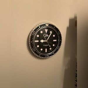 Chaljuphi Silent Black Wall Clock | Classic Digital Battery | 12 inch Glow Clock